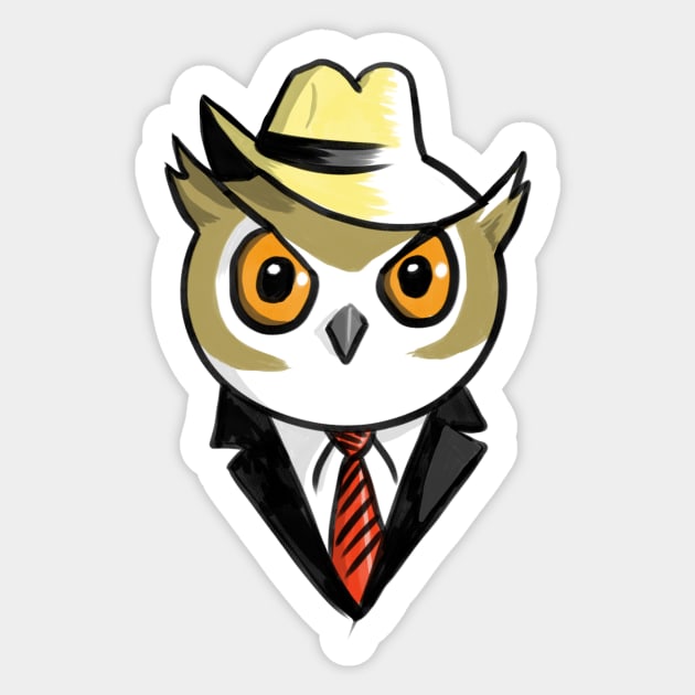 Owl Capone Sticker by liquidruby